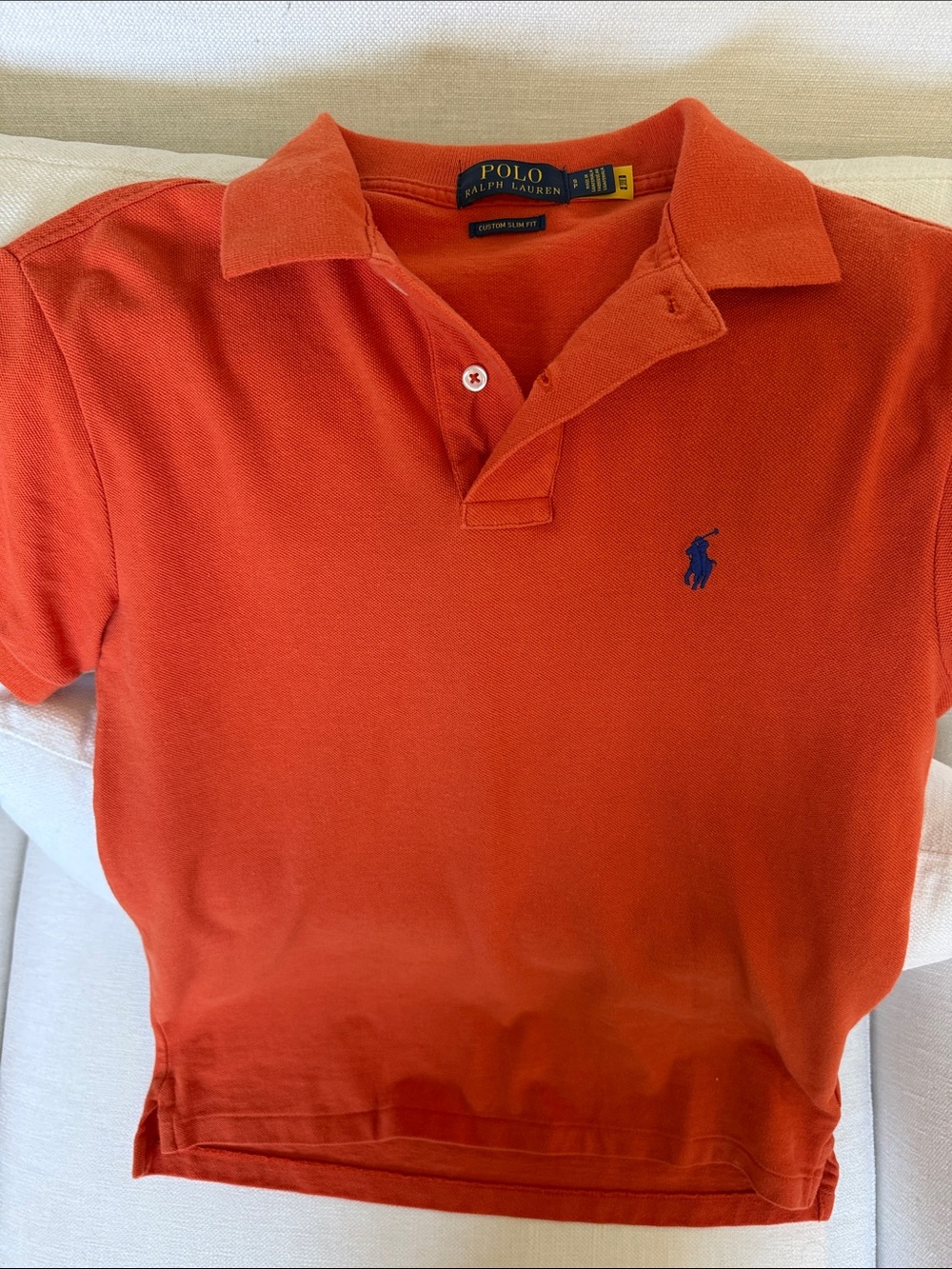 Polo Ralph Lauren Orange Classic Piqué Polo with Navy Pony